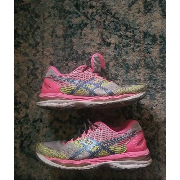 Asics Gel Nimbus 18 IGC Guidance Line Running Shoes Pink Grey Women Size 8 (25) - Picture 6 of 16